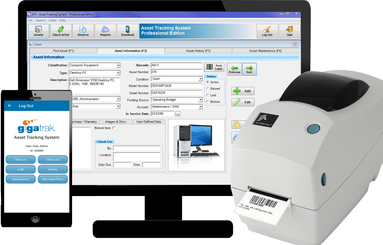 Asset Management Software With Barcode Scanner GigaTrak